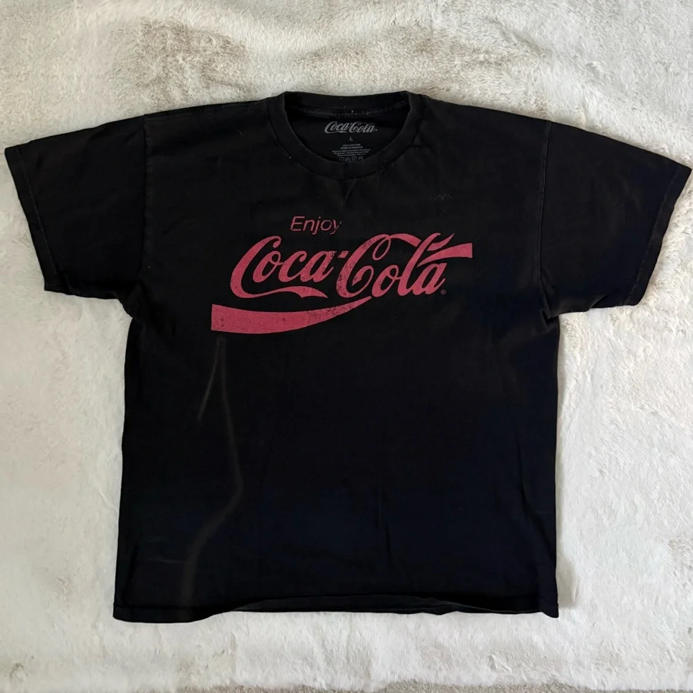 Coca-Cola Black Tee with Red Script - Picture 1 of 3